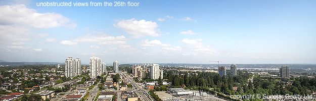 beautiful from the balcony of #2605- 6688 Arcola St, Burnaby in Luma